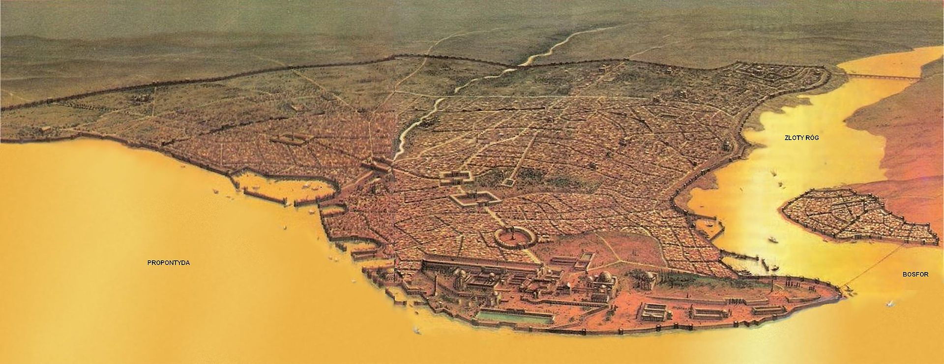 panoramia miasta Konstantynopola